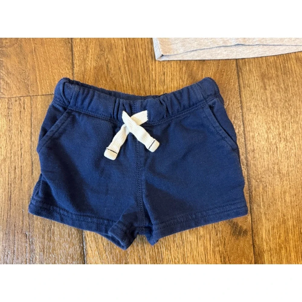 Baby Boy 3 Months Summer Clothes Lot Outfits Shark Navy Brown Gray Shorts Shirts